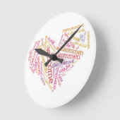 Herzlich willkommen (viele Sprachen) Wall Clock Runde Wanduhr (Winkel)