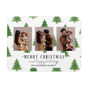 Herzlich willkommen Weihnachten Wasserfarben Bäume Magnet