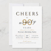 Herzlich willkommen zu 90 Jahren eleganter, modern Einladung (Vorderseite)