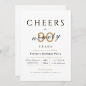 Herzlich willkommen zu 90 Jahren eleganter, modern Einladung (Vorne/Hinten)