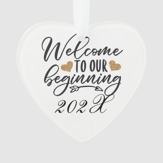 Herzlich willkommen zu unserem ersten Jahr Ornament (Vorderseite)