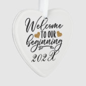 Herzlich willkommen zu unserem ersten Jahr Ornament (Vorderseite)