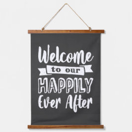 Herzlich willkommen zu unserem glücklichen aller Z Wandteppich Mit Holzrahmen