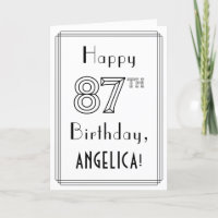 Herzlich willkommen zum 87. Geburtstag, Art-Déco-S