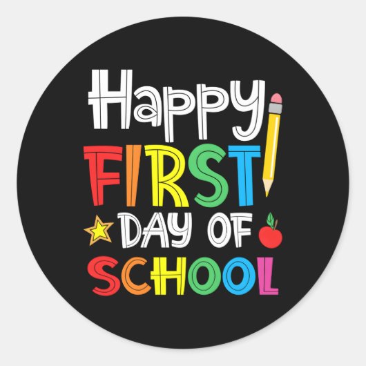 Herzlich willkommen zum ersten Schultag Runder Aufkleber (Vorderseite)