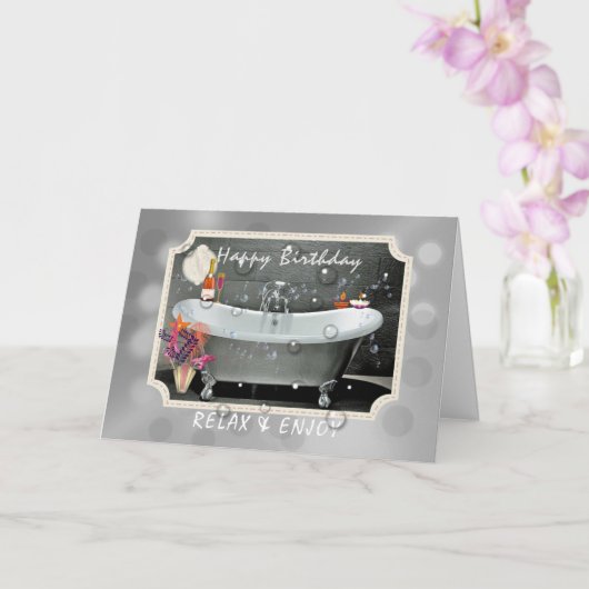 Herzlich willkommen zum Geburtstag! Karte (Orchidee)