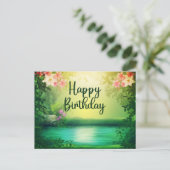 Herzlich willkommen zum Geburtstag Schöner Naturse Postkarte (Stehend Vorderseite)