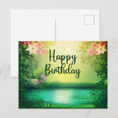 Herzlich willkommen zum Geburtstag Schöner Naturse Postkarte (Vorne/Hinten)