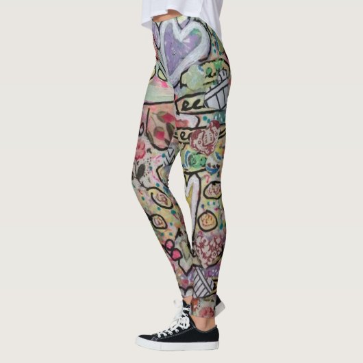 Herzliche Abstrakte Kunst Leggings (Links)