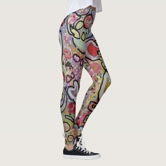 Herzliche Abstrakte Kunst Leggings (Rechts)