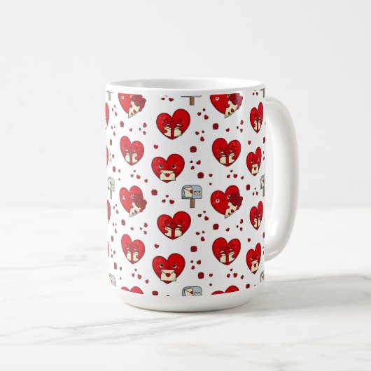 Herzliche Ausdrücke: Valentinstag Muster Kaffeetasse (VorderseiteRechts)