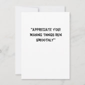 "Herzliche Bemerkungen" Dankeskarte (Rückseite)