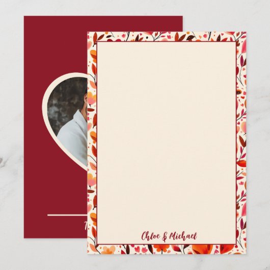 Herzliche Blooms Flat Dankeschön Karte (Vorne/Hinten)