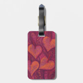 Herzliche Blume, blumenreiche Herzen, rosa, rot un Gepäckanhänger (Rückseite vertikal)