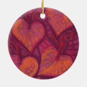 Herzliche Blume, blumenreiche Herzen, rosa, rot un Keramikornament (Hinten)