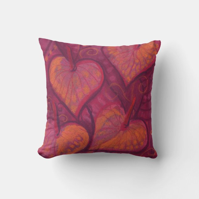 Herzliche Blume, blumenreiche Herzen, rosa, rot un Kissen (Vorderseite)