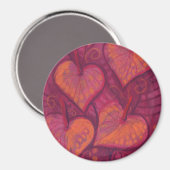 Herzliche Blume, blumenreiche Herzen, rosa, rot un Magnet (Vorderseite/Rückseite)