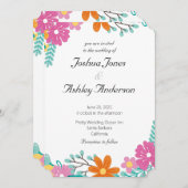 Herzliche Blume Einladung Hochzeit (Vorne/Hinten)