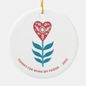 Herzliche Blume Personalisiert Freundschaftsempfeh Keramik Ornament (Hinten)