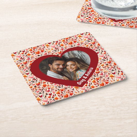 Herzliche Blüten Rechteckiger Pappuntersetzer (angewinkelt)