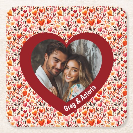 Herzliche Blüten Rechteckiger Pappuntersetzer (Vorderseite)