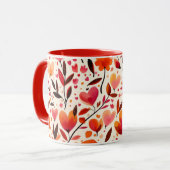 Herzliche Blüten: Valentinstag Tasse (Vorderseite Links)