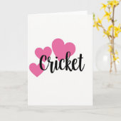 Herzliche Cricket-Script-Karte Karte (Gelbe Blume)