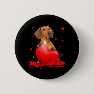 Herzliche Dackel Hund Lover Weihnachten Valentinst Button