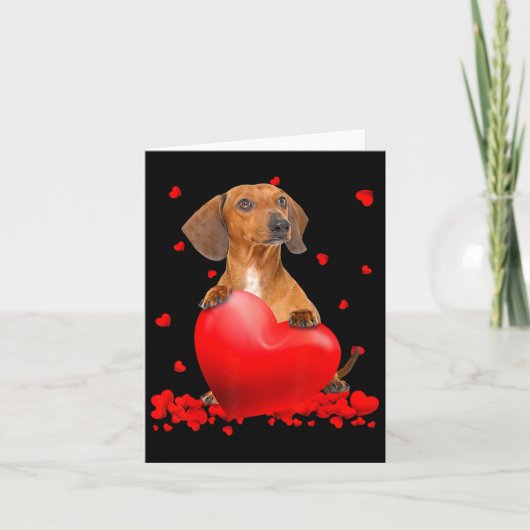 Herzliche Dackel Hund Lover Weihnachten Valentinst Karte (Vorderseite)
