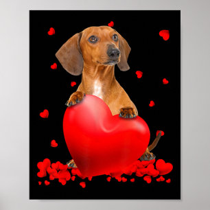 Herzliche Dackel Hund Lover Weihnachten Valentinst Poster