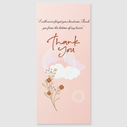 "Herzliche Dankbarkeit Dankeschön-Karte" Magnetkarte (Vorderseite)