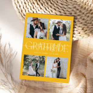 Herzliche Dankbarkeit Hochzeit Mehrfachfoto Gelb Dankeskarte