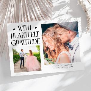 Herzliche Dankbarkeit Weiße Hochzeit Multi Foto Dankeskarte