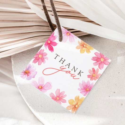 Herzliche Dankeschön an die lebendige Sommer-Blume Geschenkanhänger