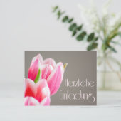 Herzliche Einladung zu Deiner Feier Postkarte (Stehend Vorderseite)