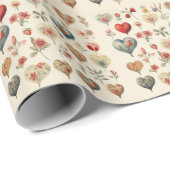 Herzliche Eleganz: Valentine Verschönerungen Geschenkpapier (Rolleneckpunkt)