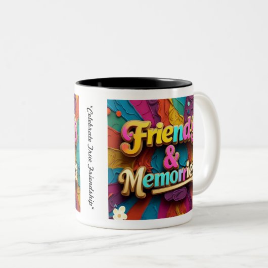 "Herzliche Erinnerungen" Zweifarbige Tasse (VorderseiteRechts)