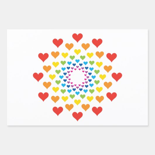 Herzliche Farben Geschenkpapier Set (Vorderseite)