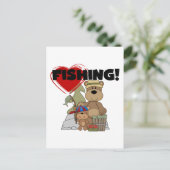 HERZLICHE FISCHEREIEN POSTKARTE (Stehend Vorderseite)