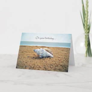 Herzliche Geburtstagswünsche am Muschelstrand      Karte