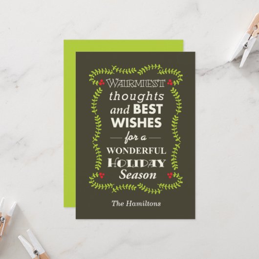 Herzliche Gedanken und Wünsche Karte (Vorderseite/Rückseite Beispiel)