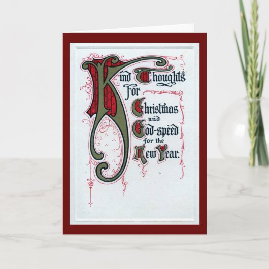 Herzliche Gedanken, Weihnachten und Neujahr Vinta  (Vorderseite)