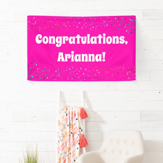 Herzliche Glückwünsche an den farbenfrohen Konfett Banner (Insitu)