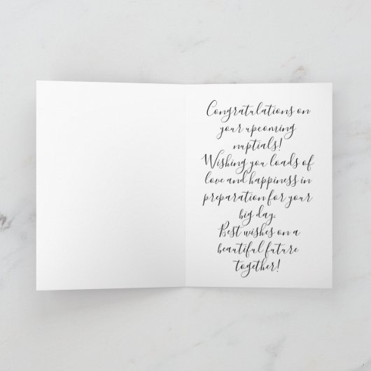 Herzliche Glückwünsche Floral Brautparty Card Karte (Innenseite)