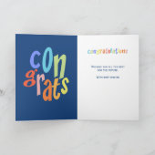 Herzliche Glückwünsche zu farbenfroher Typografie Karte (Innenseite)