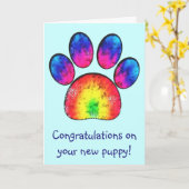 Herzliche Glückwünsche zu Ihrem neuen Welpen Karte (Gelbe Blume)