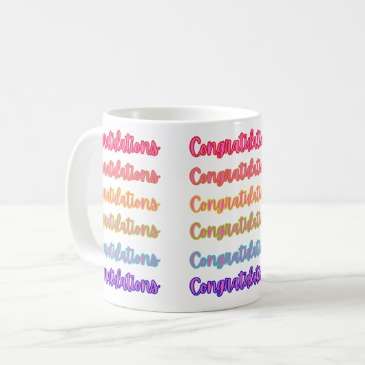 Herzliche Glückwünsche zum Abschluss Kaffeetasse (Vorderseite Links)