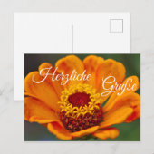 Herzliche Grüße für Deine Liebsten Postkarte (Vorne/Hinten)