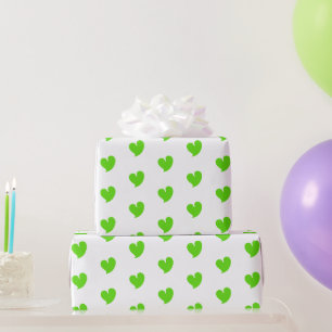 Herzliche Herzen - Grün - Geschenkpapier
