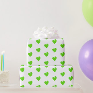 Herzliche Herzen - Grün - Geschenkpapier